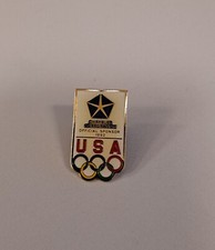 1992 Chrysler Corporation Team USA Olympic Rings Lapel Hat Pin Pinback