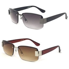 Semi Rimless Mens Sun Readers Reading Glasses Sunglasses UV Protection 60mm RE57