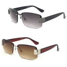 Semi Rimless Mens Sun Readers Reading Glasses Sunglasses UV Protection 60mm RE57