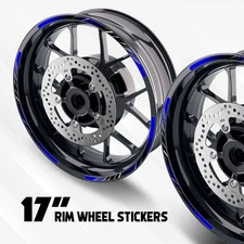 Blue 17'' Rim Wheel Sticker Decal Strip Tape L02B For Suzuki GSXS1000F