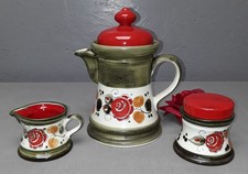 SMF Schramberg Tirol Kaffeekanne Milchkännchen Zuckerdose Keramik D 1236