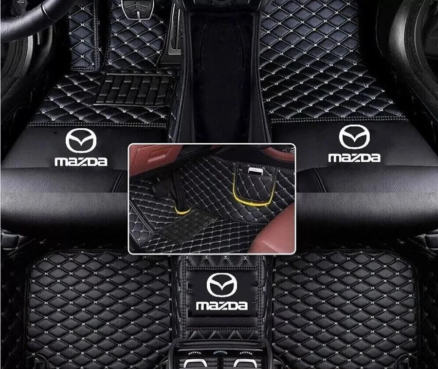 Compatível com Mazda todos os modelos tapetes de assoalho de carro tapetes de couro de carga forros de pés luxo - Imagem 4 de 4