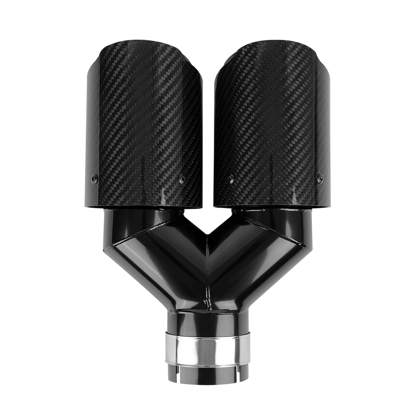 For Maserati Grecale GT Exhaust Pipe Tip 2.5" in to Dual 4" Muffler Carbon Fiber