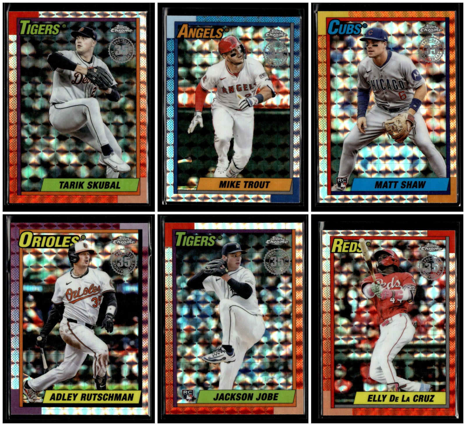 Jackson Jobe 2025 Topps Chrome Update 1990 Topps Geometric 6 Cards Lots [bmll1