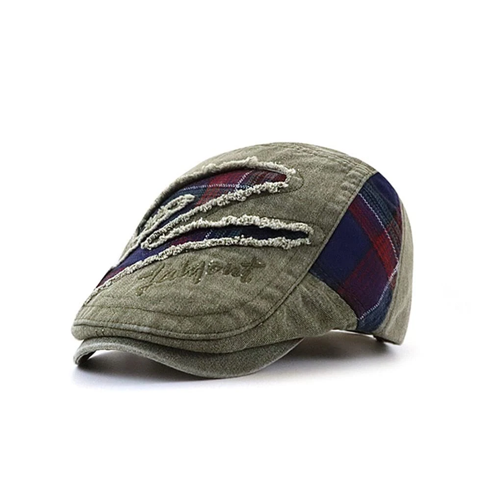 Children's slider hat boy peaked cap baby beret cap green