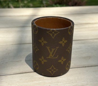 LOUIS VUITTON ペン置き Louis Vuitton Rare Pencil Pen Cup Vintage Monogram Desk Accessory
