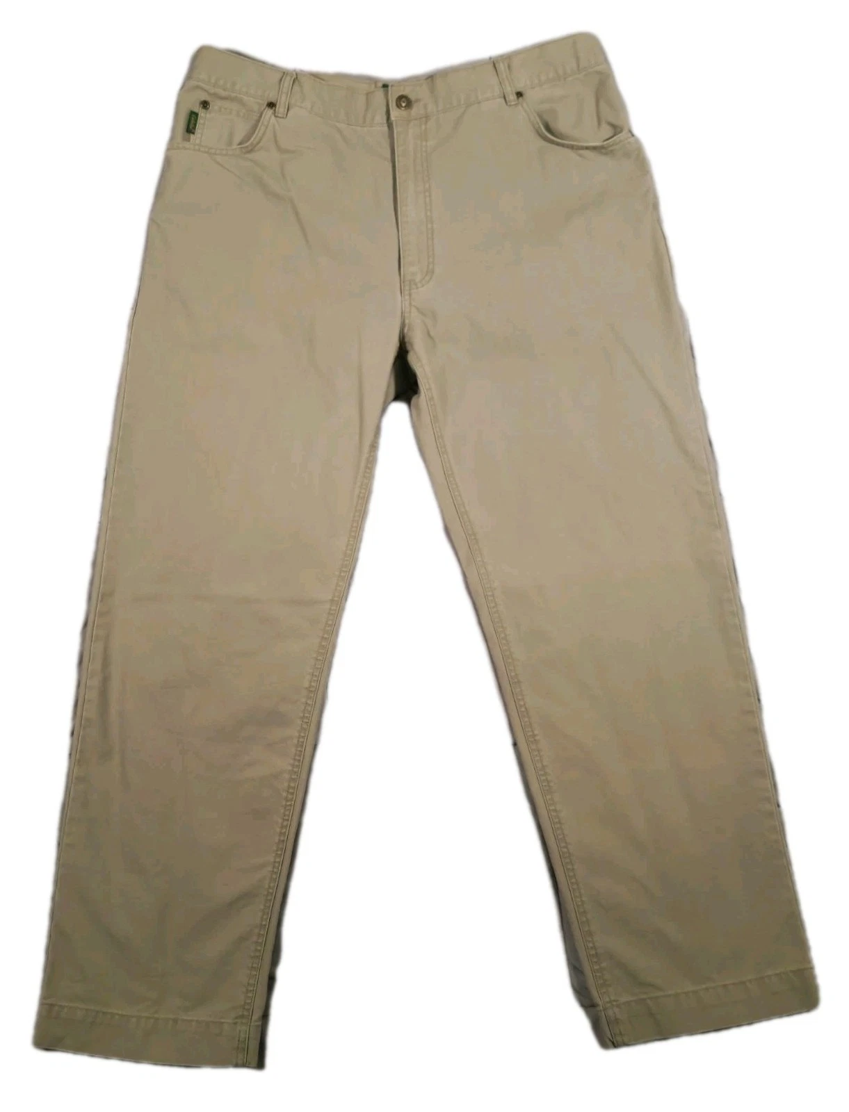 Cabela's Canvas Work Pants Men 38x30 Beige 5-Pocket Outdoor Hiking