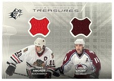 2001 SPx Hidden Treasures Memorabilia #DT-TD Tony Amonte / Chris Drury