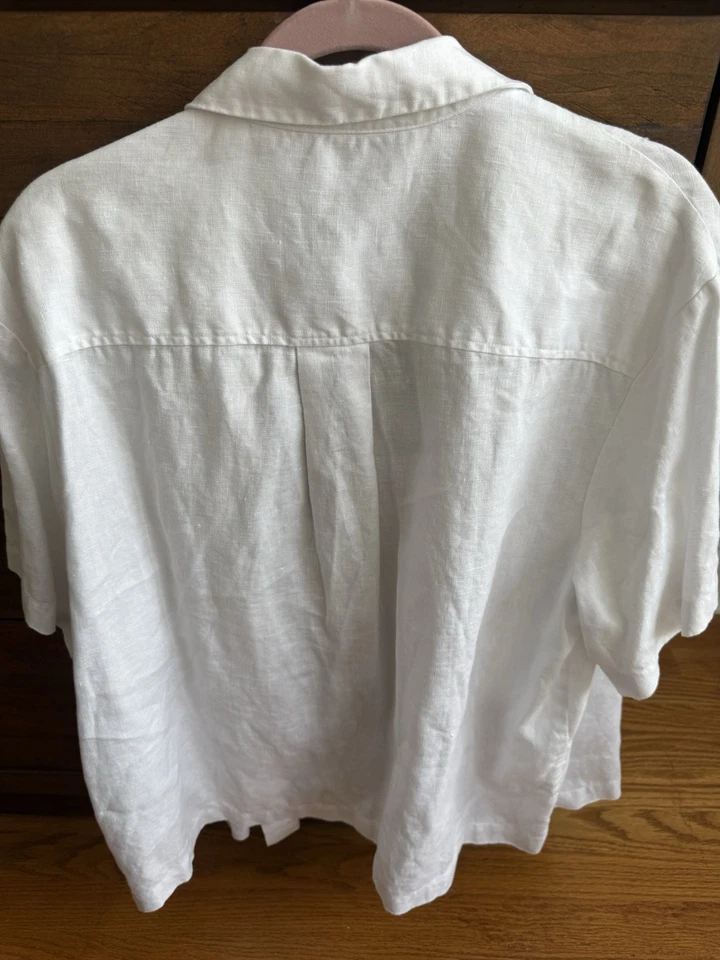 Camisa con botones de lino de gran tamaño Reformation talla XL Foto 2 de 4