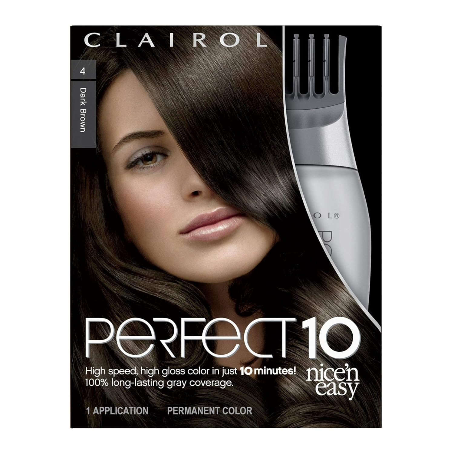 Nice'N Easy Perfect 10 Permanent Hair Dye, 4 Dark Brown Hair