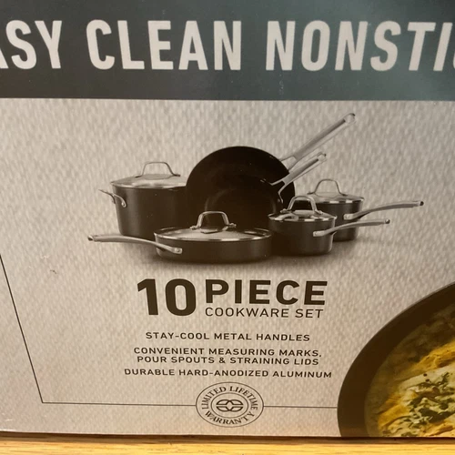 Calphalon 10 pc Classic Quick Heating Stainless Cookware Set Dishwasher Safe