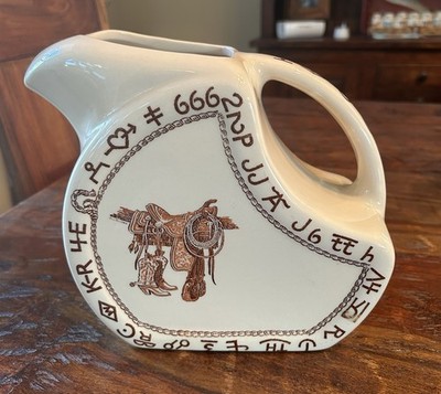 Wallace China 1940s 1950s Boots And Saddle Water Pitcher Till Goodan Mint