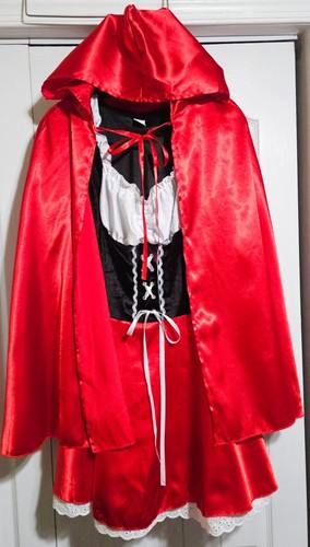 Little Red Riding Hood Adult Costume Women Large Halloween Dress Cape