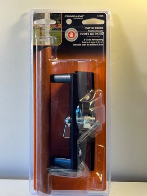 Prime Line sliding glass patio door Handle -Black With Wood + Lock & keys C 1095
