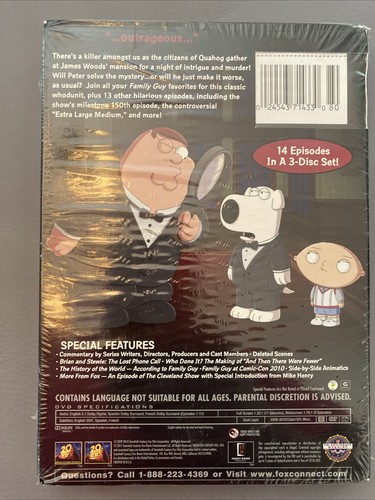 Family Guy Complete Volume 9 Nine 3 Disc DVD Set Uncensored New Sealed - Picture 3 of 5