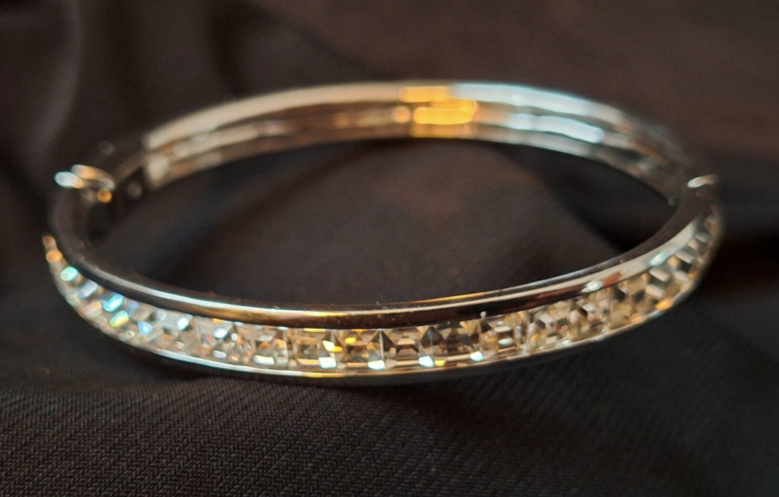 Infinity Silver Sparkling Channel Set Square CZ H… - image 2