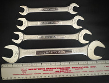 Vintage Craftsman Open End Wrench Set 4 Pc Sae Forged Usa V Series Lot