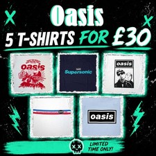 XL/2XL Size Music Clothing Job Lot - 5 Oasis T-shirts