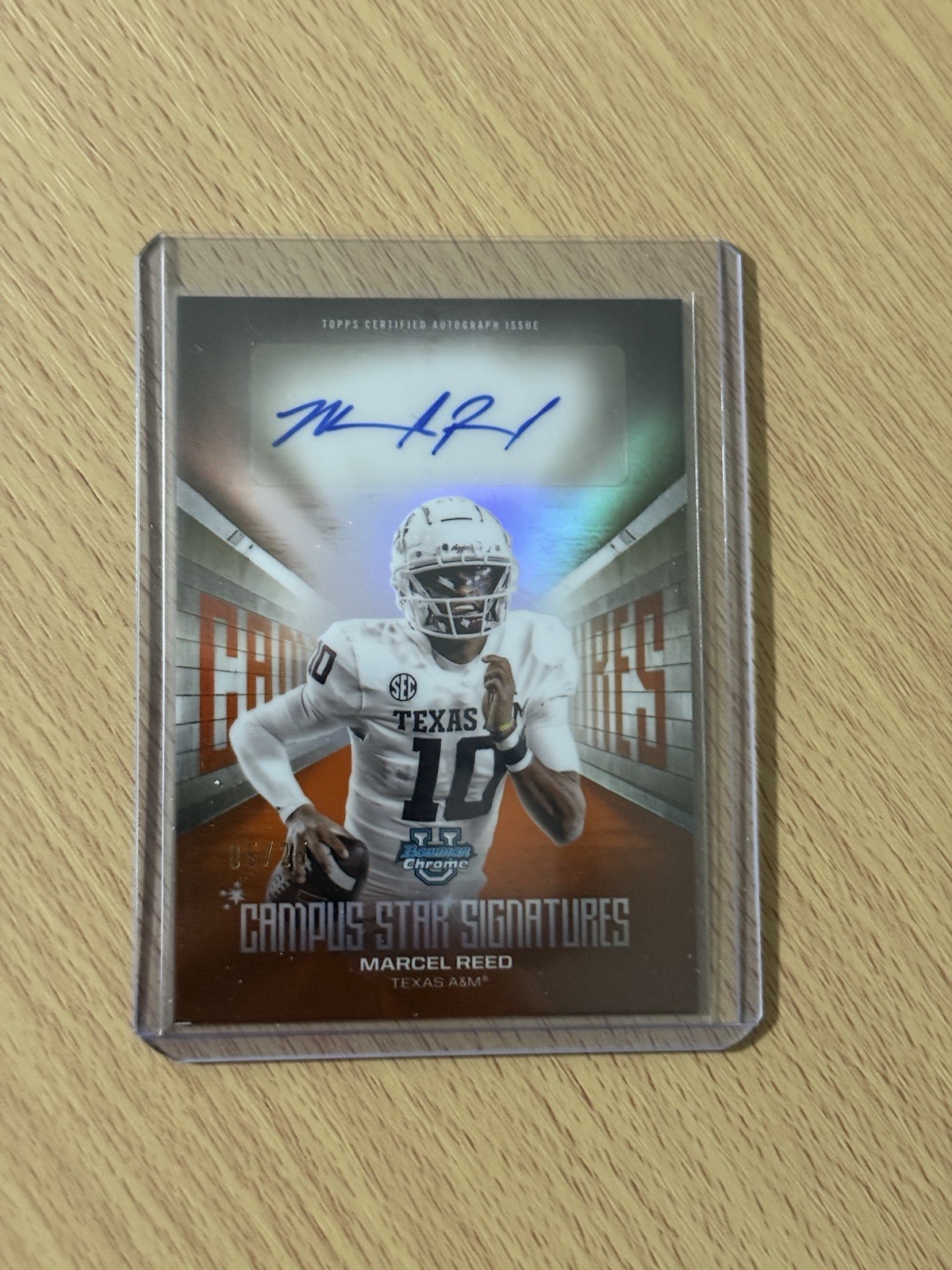 2025 Bowman Chrome U Marcel Reed SSP AUTO Orange /25 Campus Star Signature