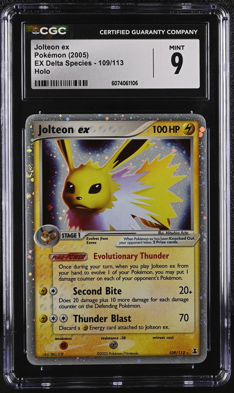 CGC 9 MINT Jolteon ex 2005 EX Delta Species 109/113 Holo Pokemon Card