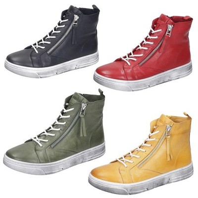 Manitu Damen Boots Halbstiefel Leder Fleecefutter Reißverschluss Gr.37-42