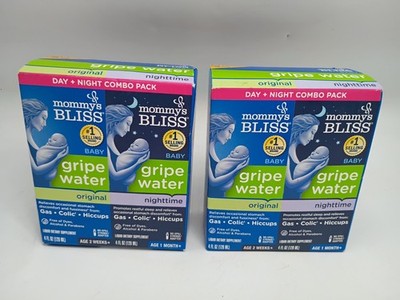 Lot Of 2 Mommy's Bliss Gripe Water Day + Night Combo Packs ~ Expires 12/2026