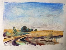 Tobias Nicklitzsch *1982 Berlin Pastel View Field Path In Late Summer