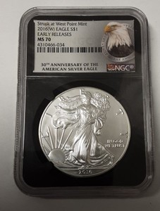 STRUCK AT WEST POINT MINT 2016 EAGLE EARLY RELEASES MS 70 NGC