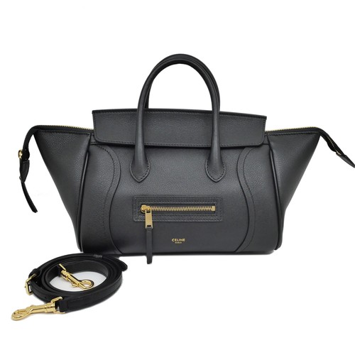 Celine Little Luggage L108J3056.38NO Calfskin Leather Black Shoulder Bag #UDB487