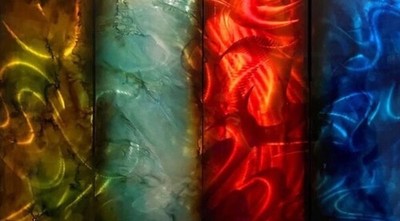 REDUCED! ELEMENTS by Chris DeRubeis Multi Panel Wall Sculpture Art Painting