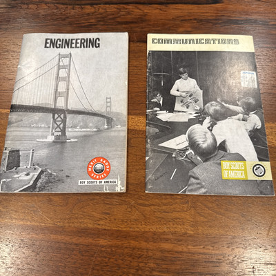 Vintage Boy Scouts Of America Merit Badge Book Lot Engineering & Communications