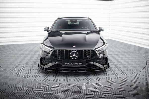 Front StoßStange Flaps Passend FüR Mercedes-Amg A35 W177 FL Schwarz Hochglanz-image
