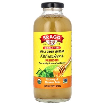 Organic Apple Cider Vinegar Refreshers, Prebiotic, Honey & Green Tea, 16 fl oz