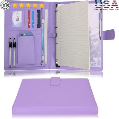 A4 Padfolio Organizer W/ Removable Binder Pen Loop Tablet Pocket & Writing Pad