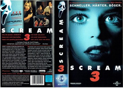 (VHS)  Videokassette - Scream 3 -  David Arquette, Neve Campbell, Courteney Cox