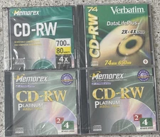 Memorex CD-RW Platinum 4x Rewritable Speed 650 Mb / 74 Minutes - Wrapped  NEW