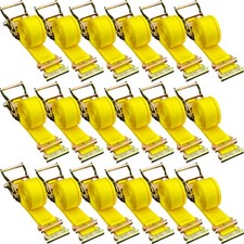 18 Pack E-track Ratchet 2 X 15 Tie Down Strap 4000 Lbs Breaking Strength