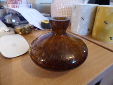 Brown art glass vase