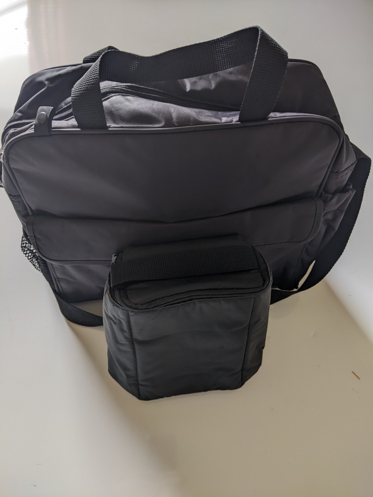 Bag Set Black Baby Travel Changing Bag + Bottle Cooler Tote