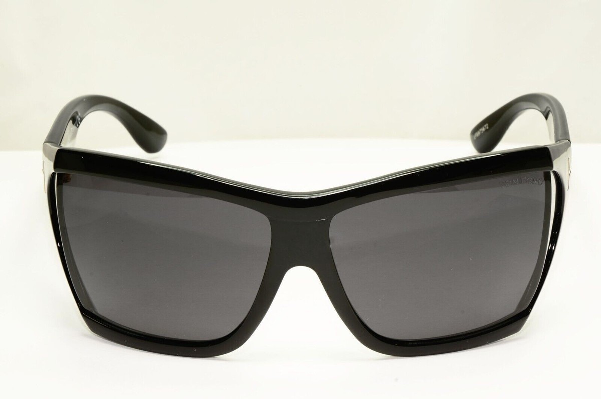 Tom Ford Sunglasses Sedgewick Black Gold Square Wrap FT0402 TF 402