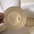 Vintage Paden City Pottery Floral Scroll Salad Plate Beige Gold Trim Rim — photo 9
