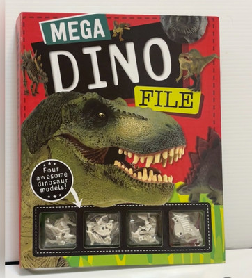 NEW Mega Dino File Make Believe Ideas Book With 4 Dinosaur Models & Poster Rare