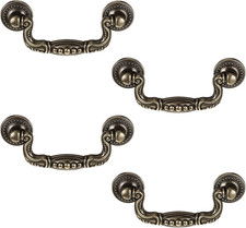 4Pcs Antique Bronze Drop Bail Handles Vintage Dresser Cabinet Drawer Pulls 3"