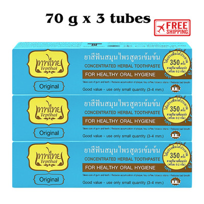 Thai Herbal Toothpaste Concentrated Original 70g x3 Thepthai Natural Care