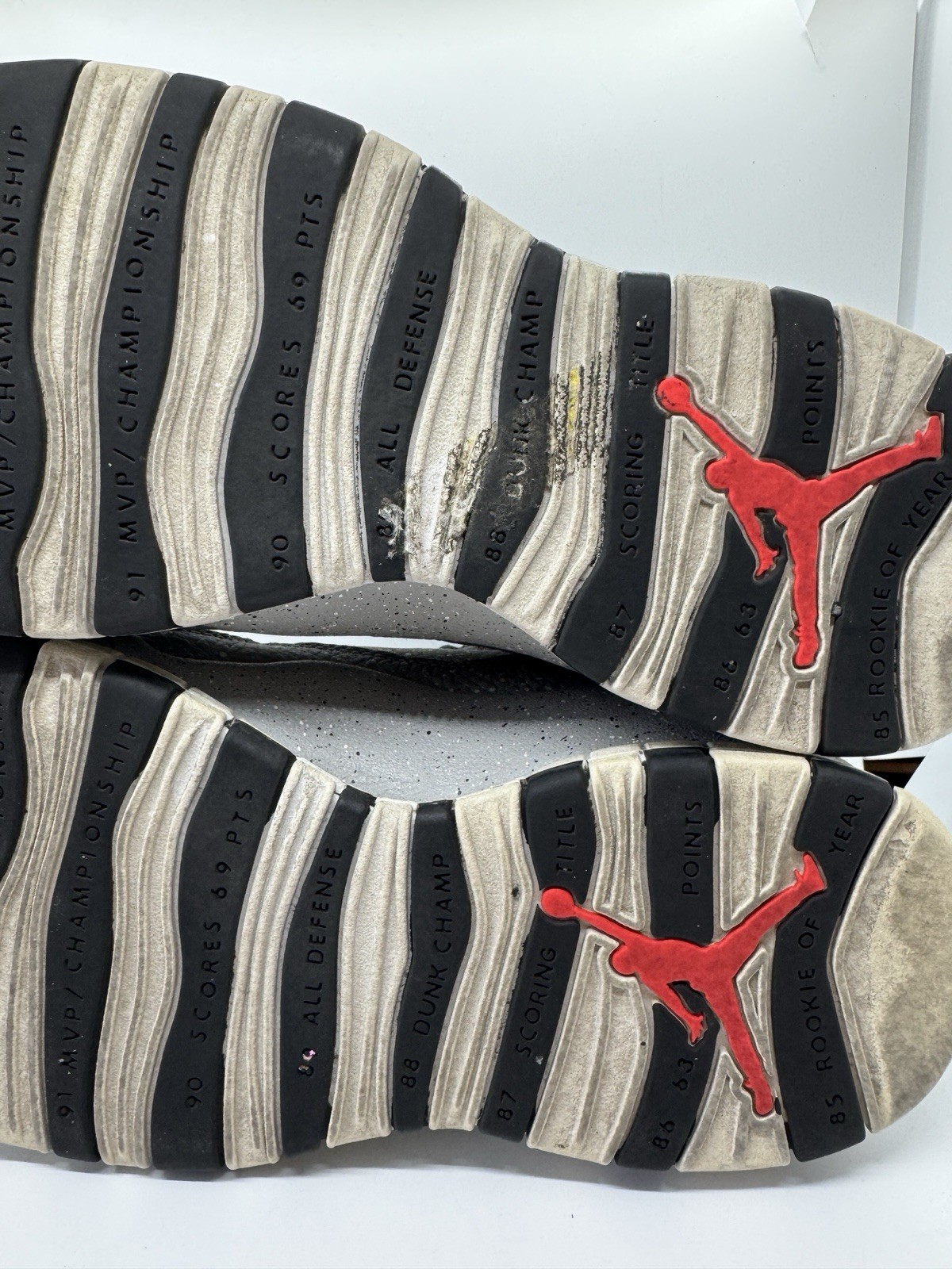 Nike Air Jordan 10 Retro Cement Light Grey Smoke Black Men’s Size 12 Used Clean thumbnail 9