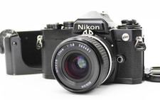 Nikon FE Black SLR Film Camera Nikkor 35mm F/2.8 Ai-s Lens From JAPAN