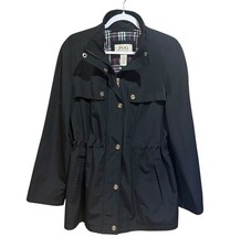 Fog By London Fog Classic Black Coat Jacket Zip  Snap Front Women  s Size Large