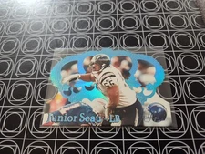 JUNIOR SEAU CHARGERS 1995 PACIFIC CROWN ROYALE POWDER BLUE DIE-CUT COLOR MATCH