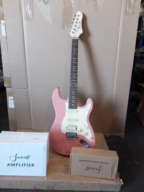 Open Box pink Electric Guitar set Rosewood Fretboard 1ZC1C7980311730723