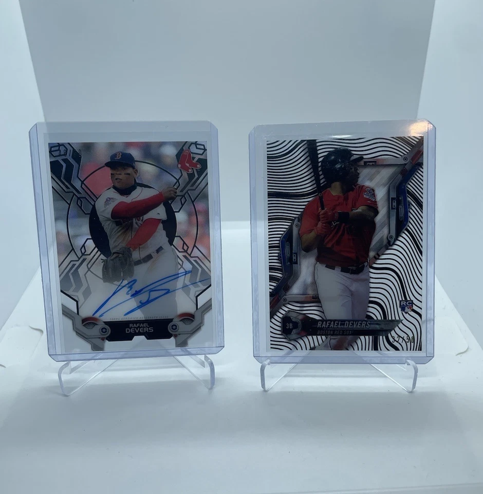 Rafael Devers - Topps High Tek Auto RC Rookie (2) Lot Black Orbit /50 Diffractor - Image 2 of 4